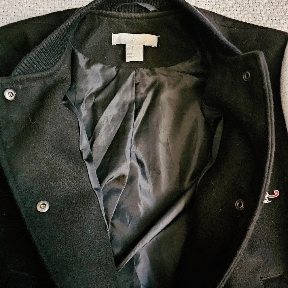 H&M Varsity Jacket With Vive Les Femmes Patch Size 2